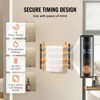 VEVOR 4 Bars Towel Warmer Rack, Wall Mounted Heated Towel Rack for Bathroom, IPX5 Waterpoof Towel Heater Rack with Timer & Display Screen, Black - 4 of 4