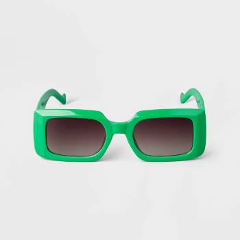 Women's Plastic Rectangle Sunglasses Black - A New Day™ : Target
