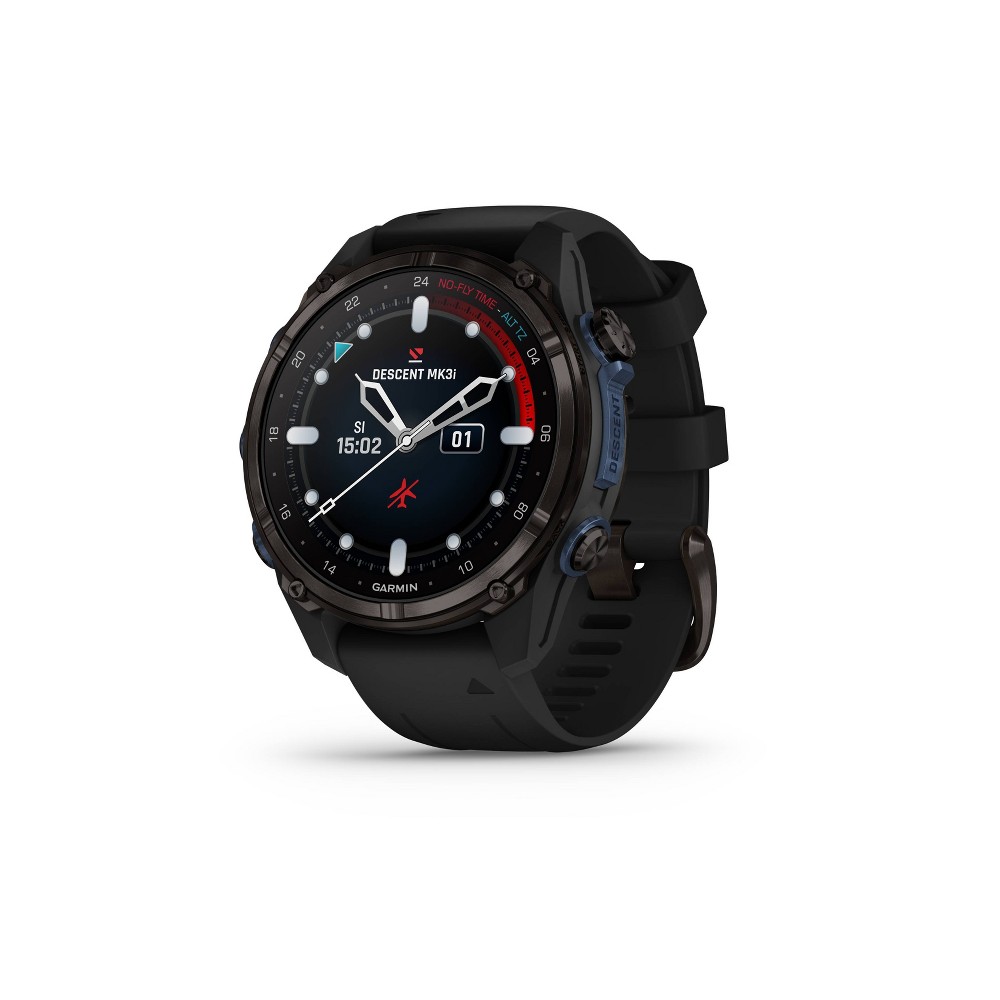 Photos - Smartwatches Garmin Descent Mk3i 43 mm Carbon Gray DLC Titanium with Black Silicone Band 