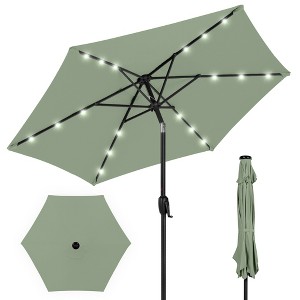 Best Choice Products 7.5ft Outdoor Solar Patio Umbrella for Deck, Pool w/ Tilt, Crank, LED Lights - 1 of 4