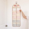 Anna-Kaci Hanging Wall Storage Organizer with multiple Mesh Pockets and HELLO Print Design - 2 of 3