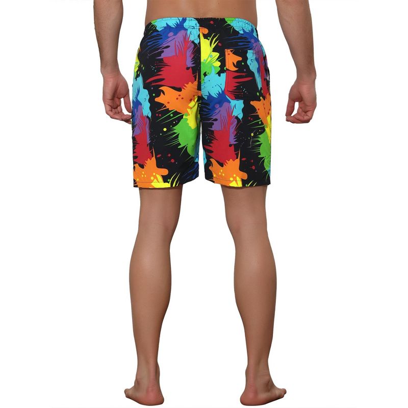 Lars Amadeus Men's Colorful Printed Hawaiian Summer Beach Swimming Shorts, 3 of 6