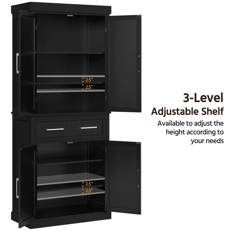 Yaheetech 72.5" H Kitchen Pantry Cabinet with Adjustable Shelves for Kitchen, Dining Room, 5 of 7