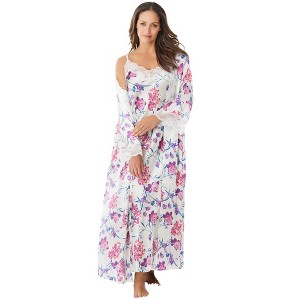 Amoureuse Plus Size The Luxe Satin Long Peignoir Set - 1 of 4