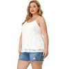 Agnes Orinda Women's Plus Size Floral Adjustable Spaghetti Straps Lace Layers Elegant Camisole - 4 of 4