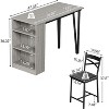 Dining Table Set for 2, Kitchen Bar Table and Chairs for 2, 3-Piece Kitchen Table Set with 2 Upholstered Chairs, Black - 2 of 4