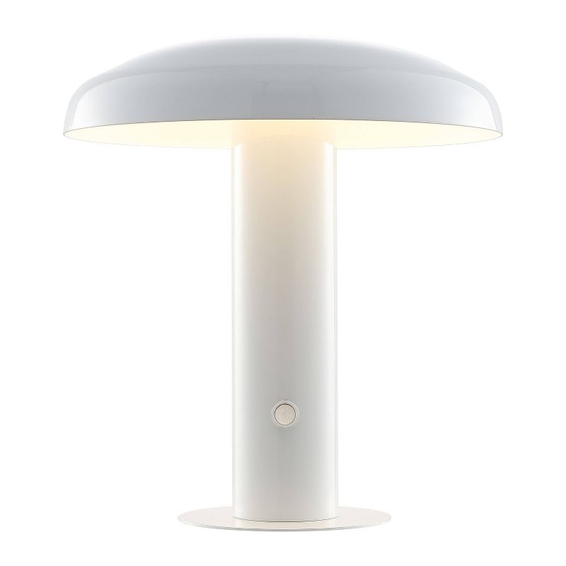 11" Suillius Contemporary Bohemian Rechargeable/Cordless Iron LED Mushroom Table Lamp - JONATHAN Y, 1 of 10