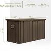TIRAMISUBEST 160/100/120/150 Gallon Outdoor Storage Deck Box Waterproof Large Patio Bin Lockable Cushions Tools Portable Handles Rollers - 2 of 4