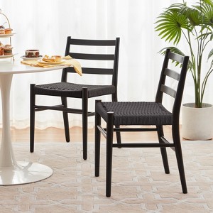 PAGED Modern Dining Chairs Set of 2, Chairs for Dining Table with Wood Rattan & Woven Seat for Kitchen & Dining Room - 1 of 4