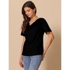 INSPIRE CHIC Women's Cowl Neck Short Sleeve Casual Stretchy Shirts - 3 of 4