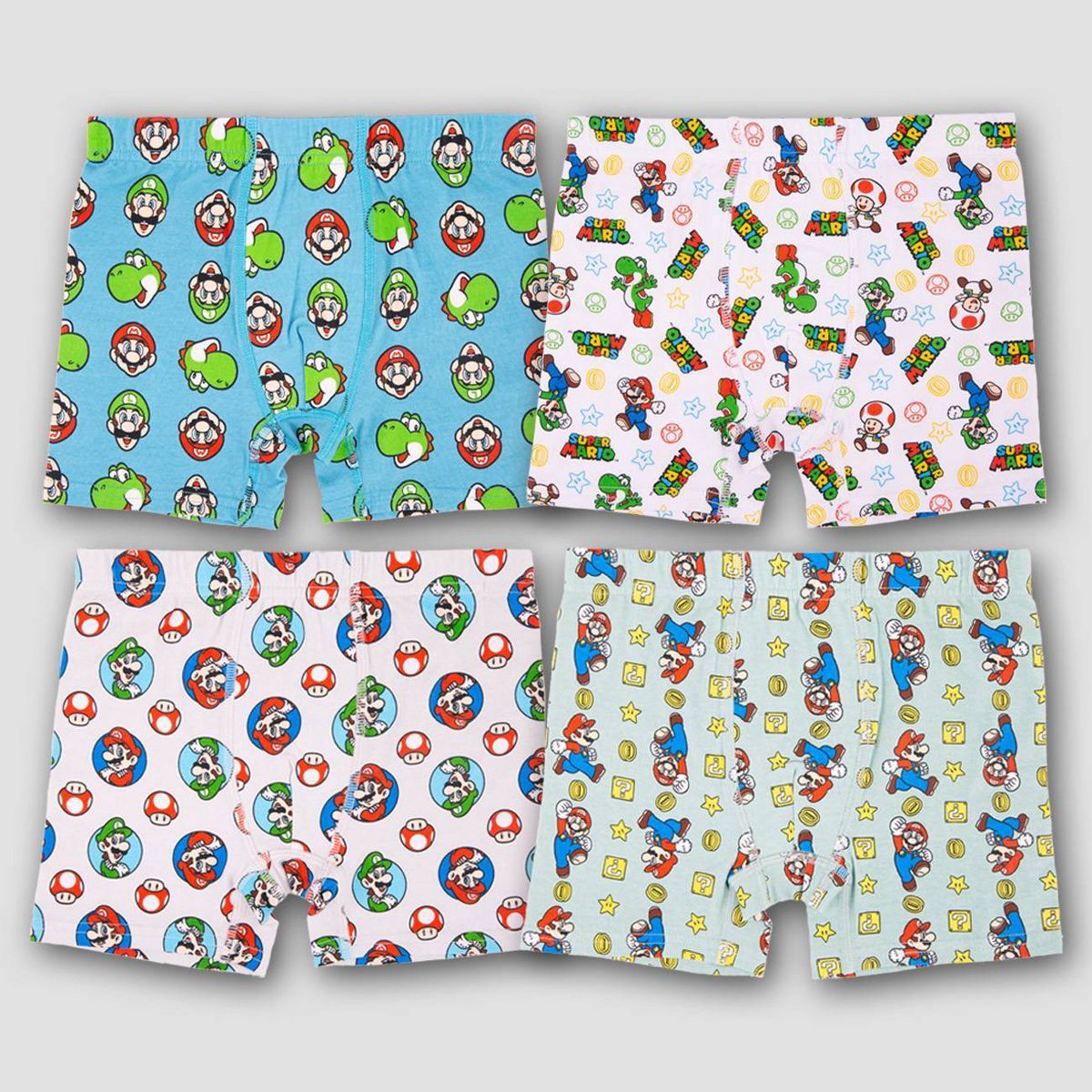 Boys' Super Mario 4pk Cotton Stretch Boxer Briefs