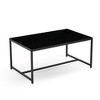 Racxily Black Glass Coffee Table, Small Metal Leg Tea Table for Sofa - 2 of 4
