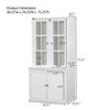 36“W Display Cabinet Storage Cabinet Hutch Cabinet Accent Cabinet  with 2 Glass Doors & 2 Adjustable Shelves, White-ModernLuxe - 4 of 4