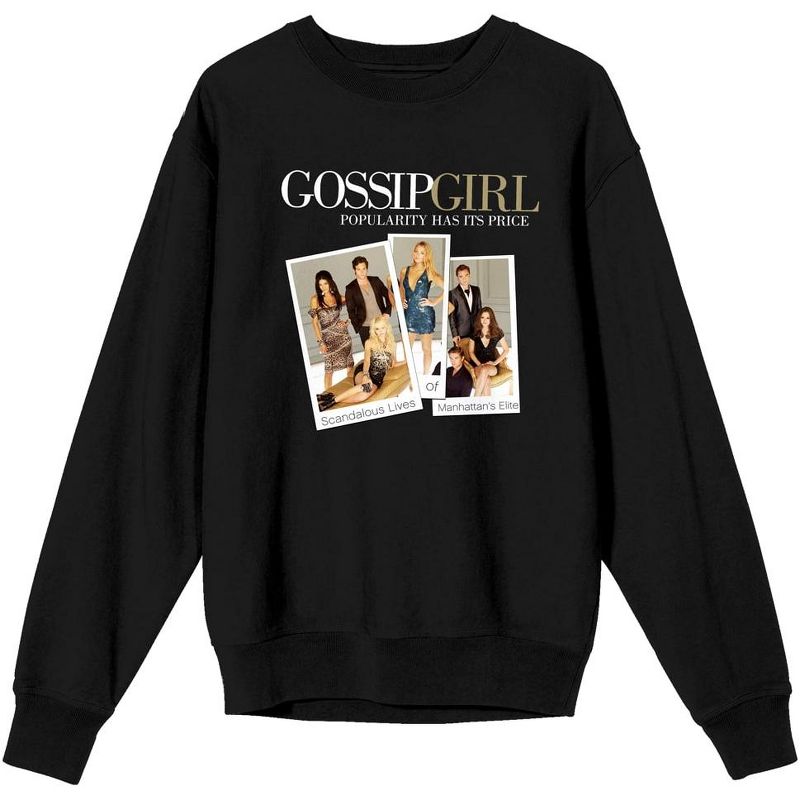 Gossip Girl Pictures of Characters Women's Black Long Sleeve Sweatshirt, 1 of 4