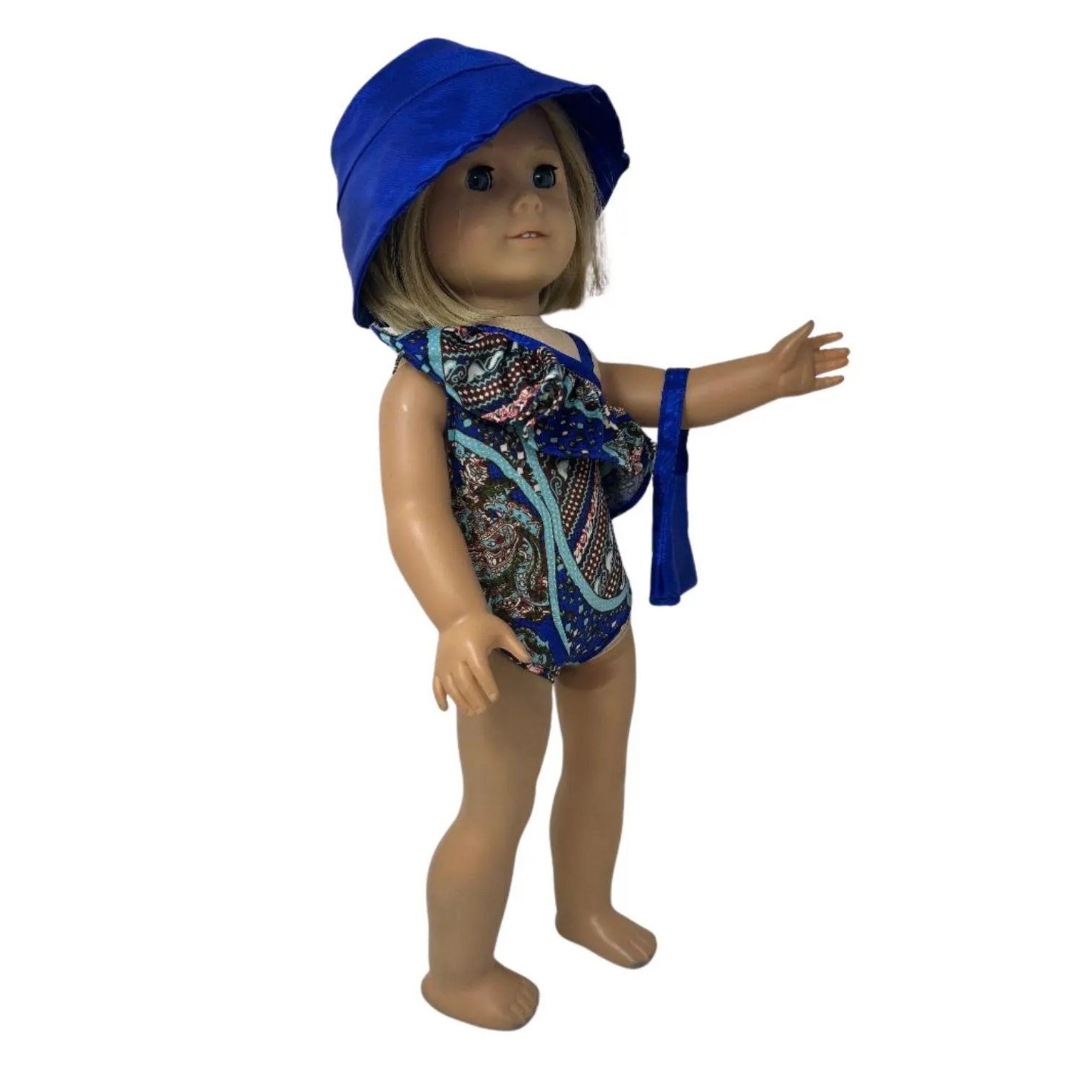 Детский купальник Doll Clothes Superstore Paisley Bathing Suit with Hat & Bag for 18 Inch Girl Dolls — фото 3