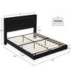Homhougo Floating Bed Frame Queen Size with LED Lights, Upholstered Platform Bed Frame Black - 2 of 4