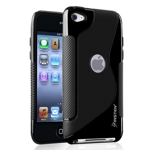 Insten Tpu Rubber Skin Case Compatible With Apple Ipod Touch 4th Generation Frost Black S Shape Target