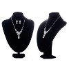 Anna-Kaci Women's Floral Statement Necklace and Earring Set with Amber Crystal Accents, Adjustable Chain, Elegant and Bold Design - Flower - 2 of 4