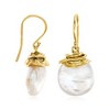 Ross-Simons 12-13mm Cultured Coin Pearl Drop Earrings in 18kt Gold Over Sterling - 3 of 4