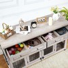 58" Wooden Dog Crate Furniture - TV Stand w/Storage Drawers, 4-Door Kennel & Removable Divider for Large Breeds - 3 of 4