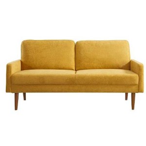 CAVINAS Modern & Vintage Loveseat Sofa, Velvet Upholstered 2 Seater Sofa Couch with Sleek Design, for Home, Apartment or Office - 1 of 4