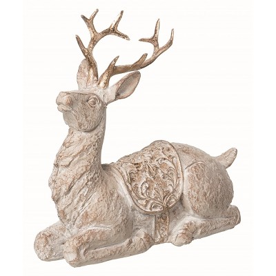 Transpac Resin Gray Christmas Elegant Reindeer Figurine