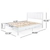 GDFStudio Loisada Farmhouse Acacia Wood Queen Bed with Open Slat Headboard - 3 of 4