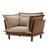 Oversized Hooked Yarn Armchair with Reversible Cushions and High Legs - 3 of 4