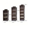 grey4 layers 4-Shelf Hanging Closet Organizer Foldable Wardrobe Shoe Garment Storage Shelves Laundry Basket Cosmetics Storage Box For Bedroom Nursery - 4 of 4