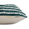 HomeRoots 20" X 20" Green And Cream 100% Cotton Striped Zippered Pillow - 4 of 4