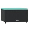 vidaXL Patio Footrest with Cushion Black Poly Rattan - 2 of 4