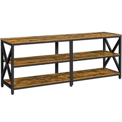 Yaheetech Vintage TV Stand for TV up to 70 Inches 3-Tier TV Console Table