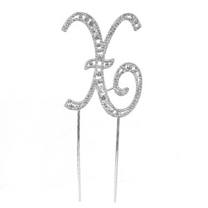 O'Creme Silver Rhinestone 'Letter X' Cake Topper - 1 of 3