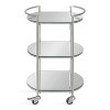 Kate and Laurel Vasseur Oval Metal Bar Cart, 19x15x30, Silver - 2 of 4