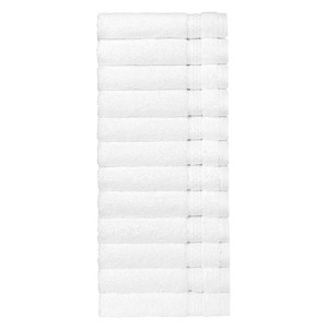 Linum Home Textiles 100% AEGEAN Long Staple Turkish Cotton STARLIGHT Terry Washcloths (Set of 12) - 1 of 3