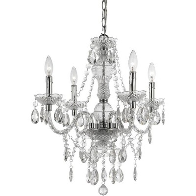 AF Lighting Naples Mini Chandelier, 4-60W Candle Bulbs, 23HX21D, Hardwire Option