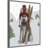 Amanti Art 23"x28" Husky Skiing by Fab Funky Framed Canvas Wall Art Print - 2 of 4