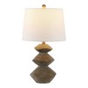 JONATHAN Y Laken Minimalist Coastal Resin/Iron 3-Stack Cairn (Includes LED Light Bulb) Table Lamp Brown Wood Finish - 2 of 4