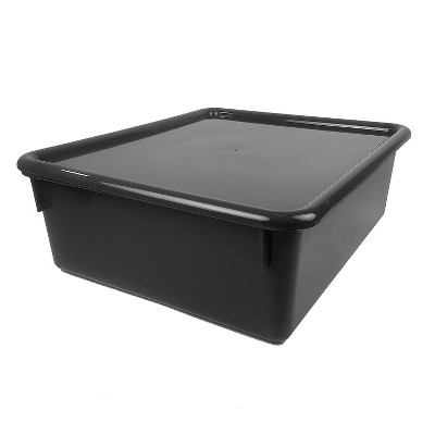 Romanoff Products Romanoff Double Stowaway Tray with Lid 16" x 13.5" x 5.5" Black (ROM13010)