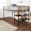 Twin Analise Metal Low Kids' Loft Bed with Desk & Storage Black - Saracina Home: Bunk Bed with Built-In Bookcase - 2 of 4
