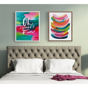 18" x 24" Sylvie Bright Abstract Framed Canvas by Jessi Raulet of EttaVee Gold - Kate & Laurel All Things Decor - 1 of 4