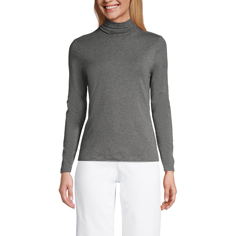 Lands' End Women's Lightweight Jersey Fitted Turtleneck, 1 of 6