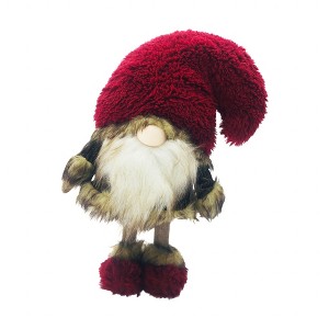HomeRoots Big Red Fur Hat Cheetah Coat Gnome - 1 of 4