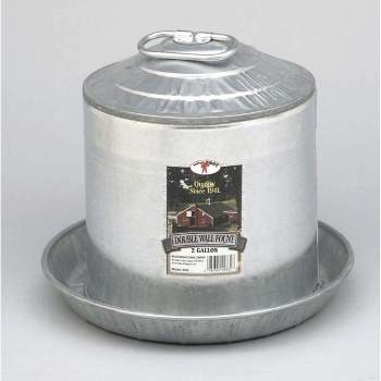 Little Giant 2 Gallon Steel Chick Galvanized Double Wall Fountain