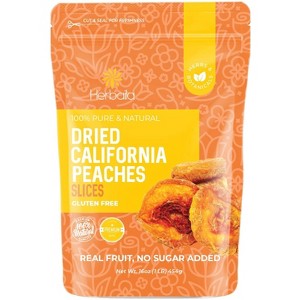 Herbaila Dried Peaches No Sugar Added, Extra Fancy California Grown, All Natural, Non-GMO, Dehydrated Peaches, Unsweetened Fruit, 1lb - 1 of 4