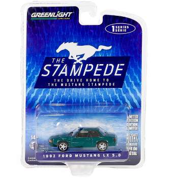1992 Ford Mustang LX 5.0 Deep Emerald Green Met "The Drive Home to the Mustang Stampede" 1/64 Diecast Model Car by Greenlight