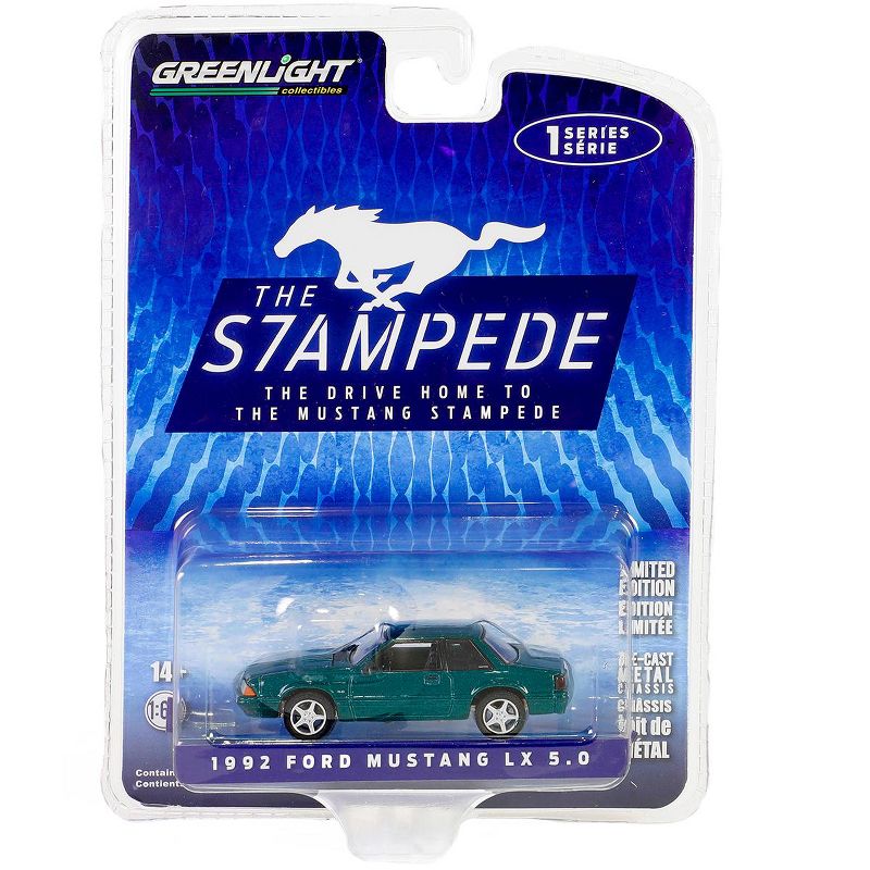 1992 Ford Mustang LX 5.0 Deep Emerald Green Met "The Drive Home to the Mustang Stampede" 1/64 Diecast Model Car by Greenlight, 1 of 4