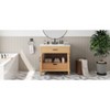 TUYOHW Bathroom Vanity with Ceramic Sink, Bathroom Sink Cabinet with Soft Close Doors and Drawers, Free-standing Bathroom Vanity with Wood Legs - 4 of 4