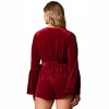 Women's Long Sleeve Velvet Romper - FANTASTIC FAWN - 3 of 3