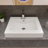 ALFI  ABC701 White 24Inch Rectangular Semi Recessed Ceramic Sink with Faucet Hole - 2 of 4